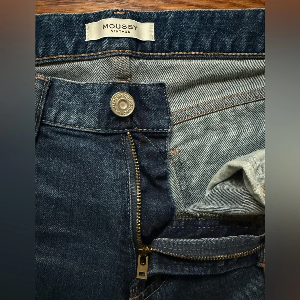 MOUSSY VINTAGE Tyrone Skinny Blue Denim Jeans Japan Raw Hem Medium‎ Wash 29 - Picture 3 of 11